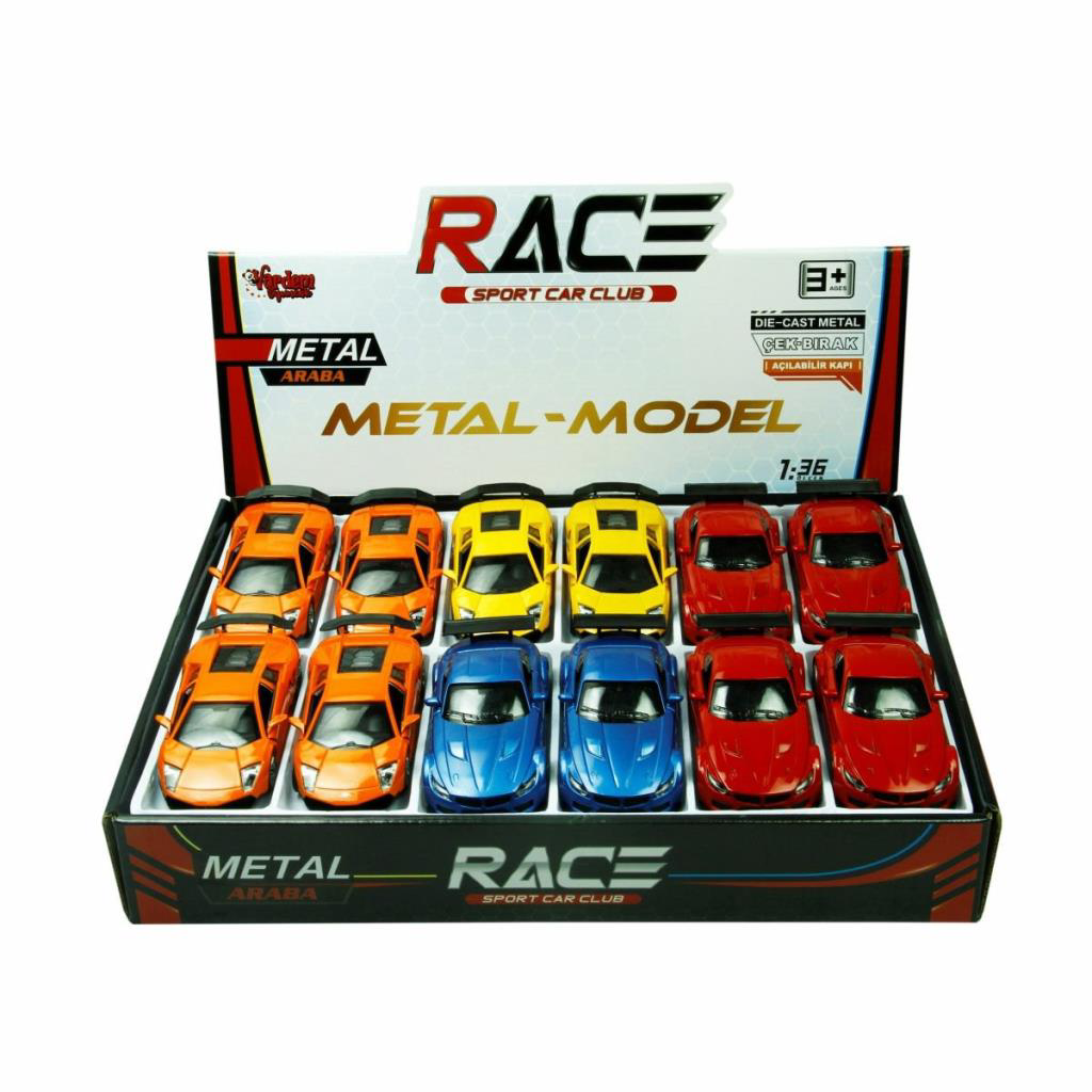 TIN-80133-12 Çekbırak 1:36 Die Cast Spor Araba -  Oyuncak