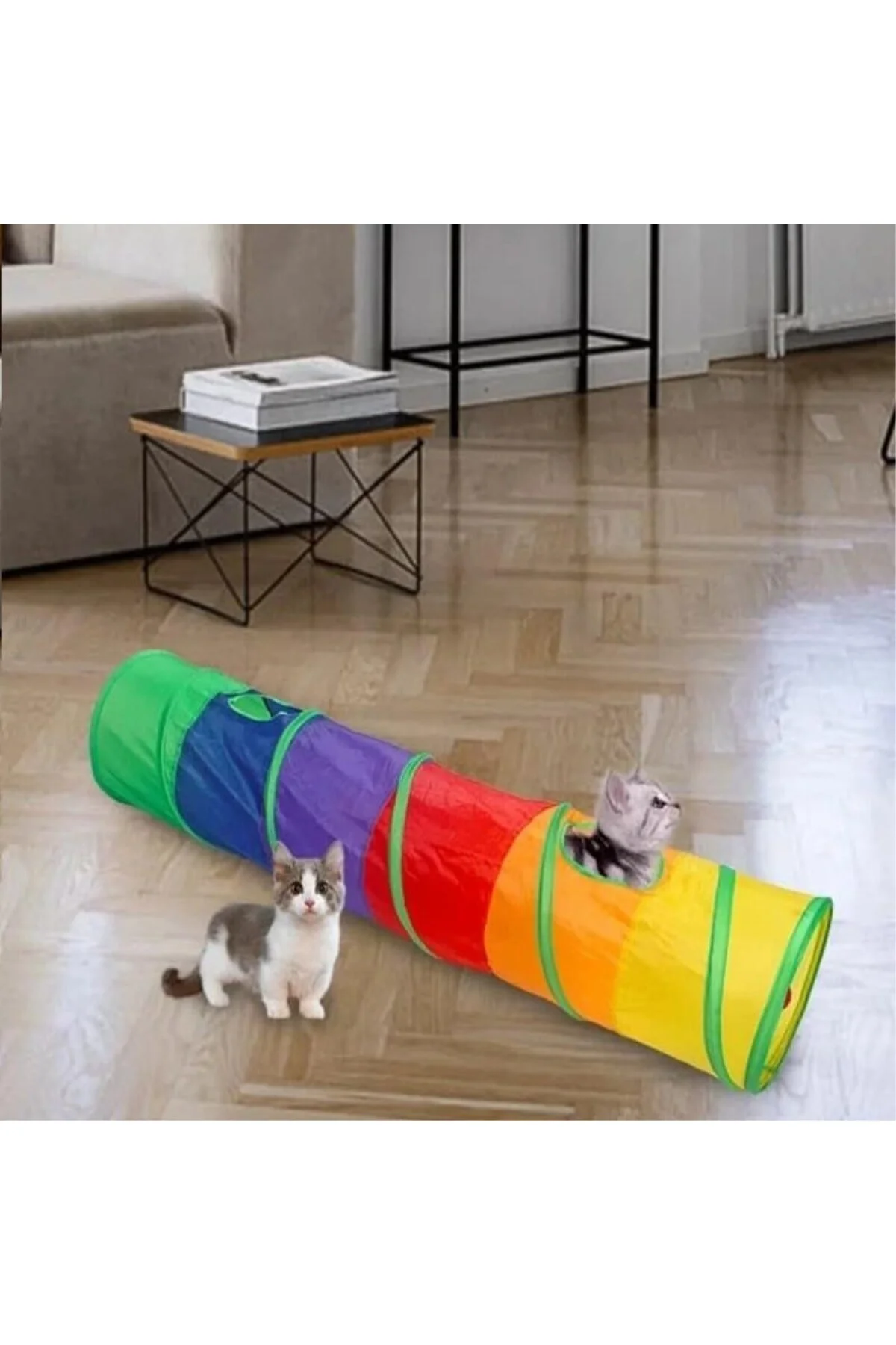 TİNEKE Düz Kedi Tüneli Katlanır Gökkuşağı Uzun Düz Kedi Köpek Oyu