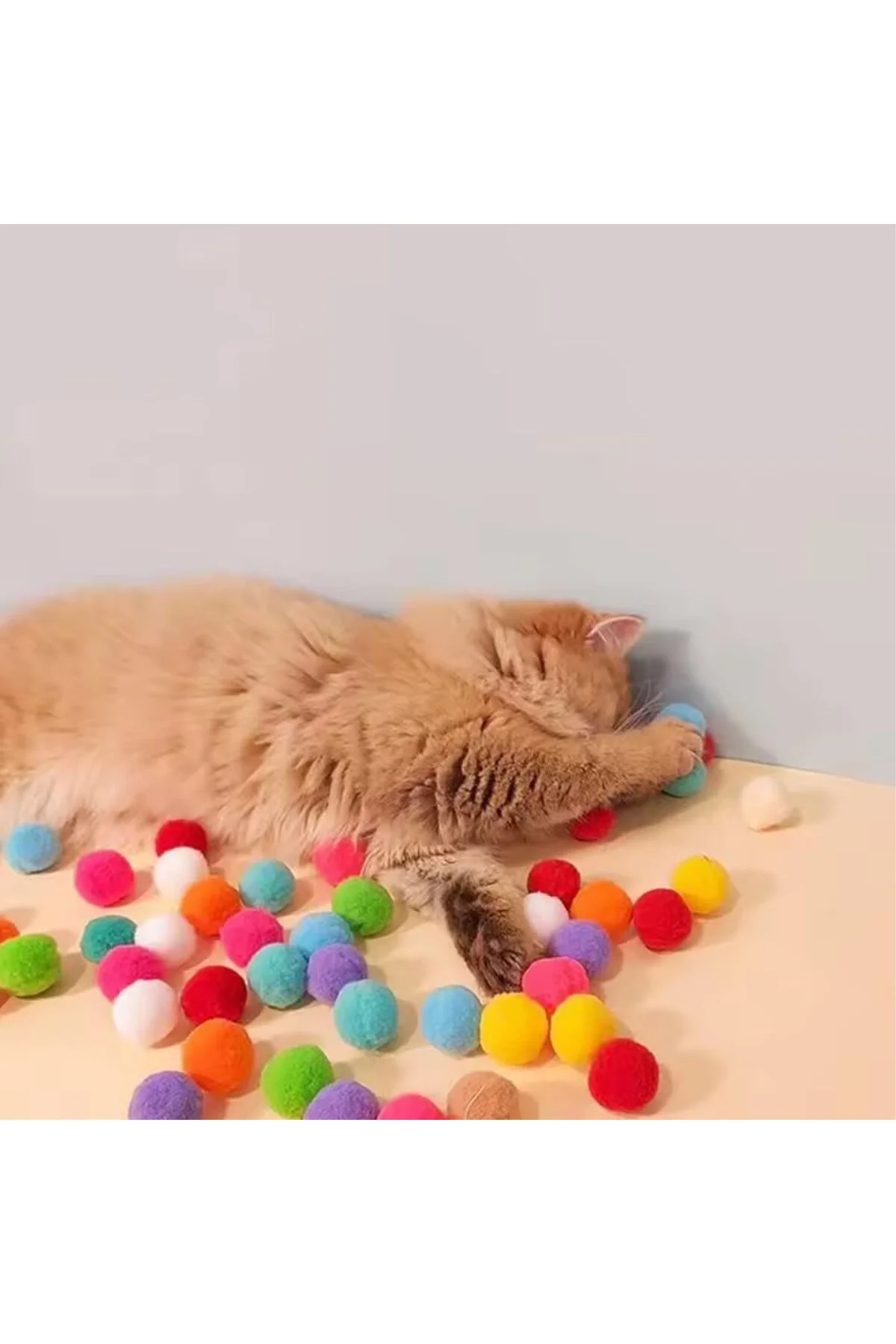 TİNEKE İnteraktif Kedi Oyun Tabancası – 20 Adet Peluş Top ile Eğl