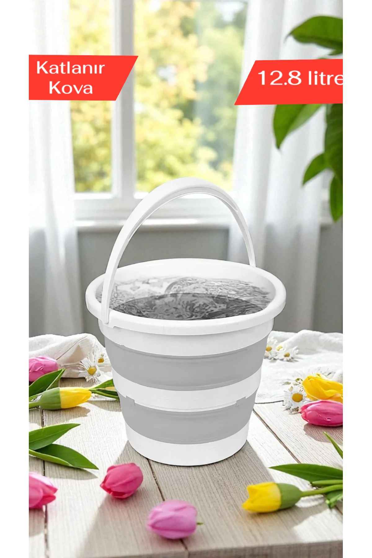 Tini Mini Art Katlanır Silikon Su Kovası Banyo Temizlik Kovası Sk