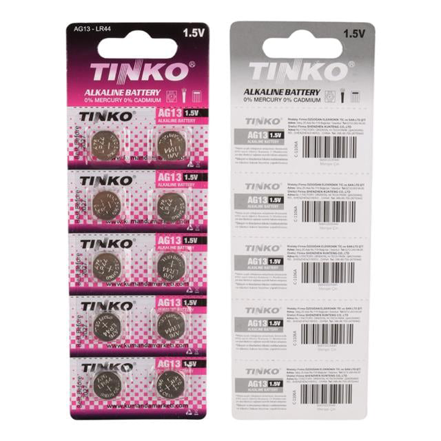 Tinko C-1106A AG13 LR44 A76 1.5 Volt Alkalin Düğme Pil (10&amp;ap