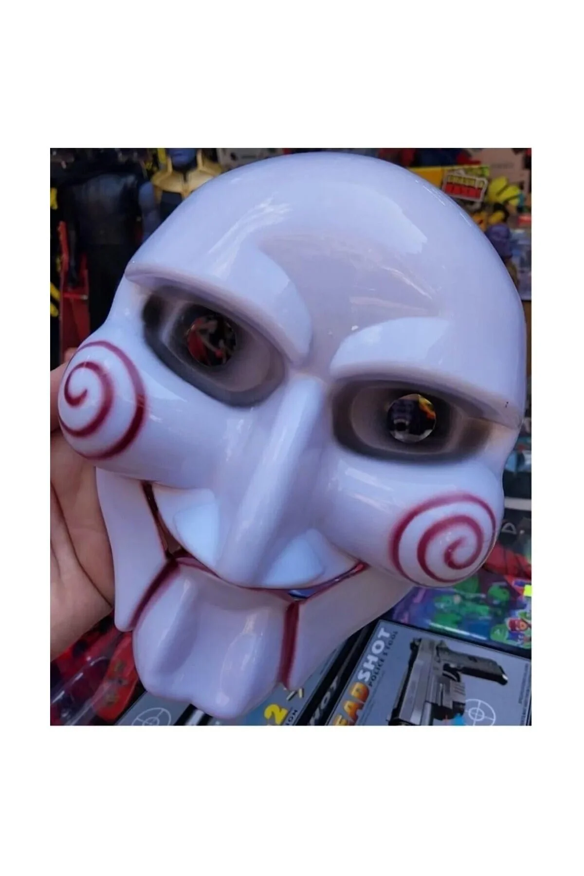 Tinky Winky Maske Testere Halloween Kostüm Korku Maskesi Beyaz Renk