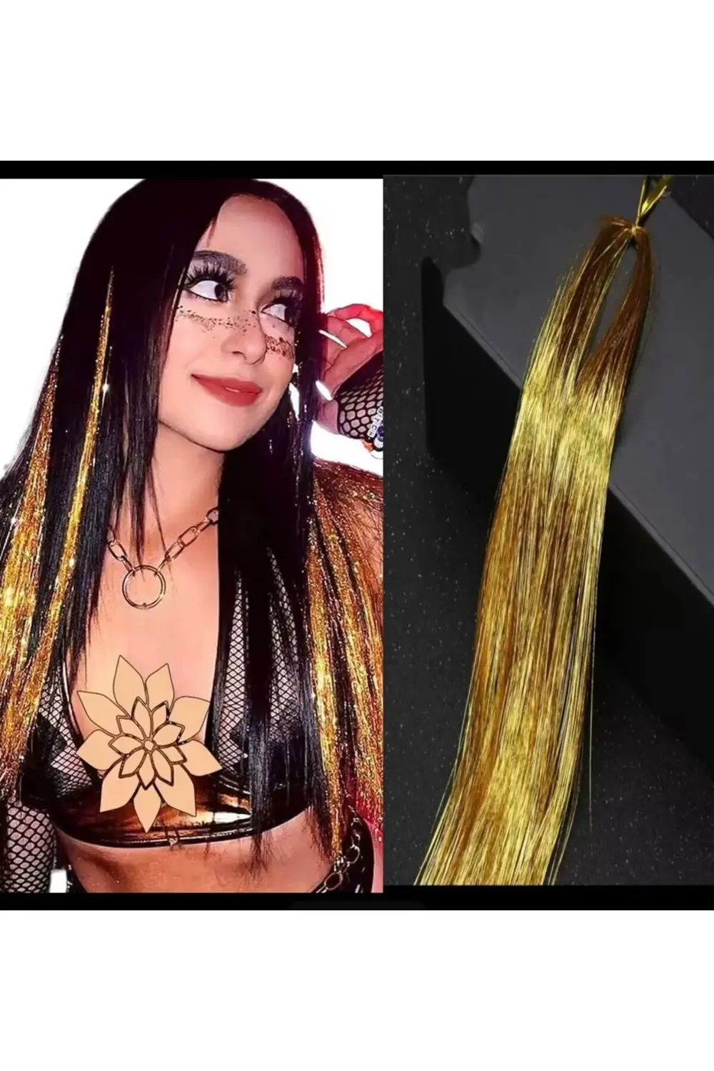 TİNSEL SAÇ SİMLİ IŞILTILI RENKLİ SAÇ AKSESUARI