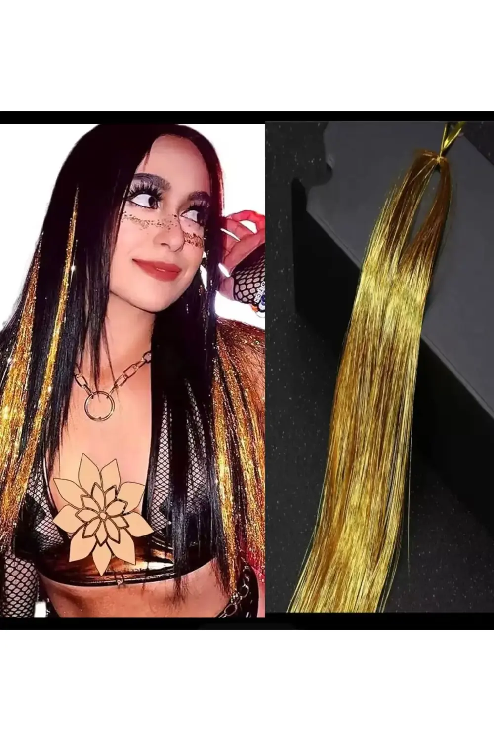 TİNSEL SAÇ SİMLİ IŞILTILI RENKLİ SAÇ AKSESUARI