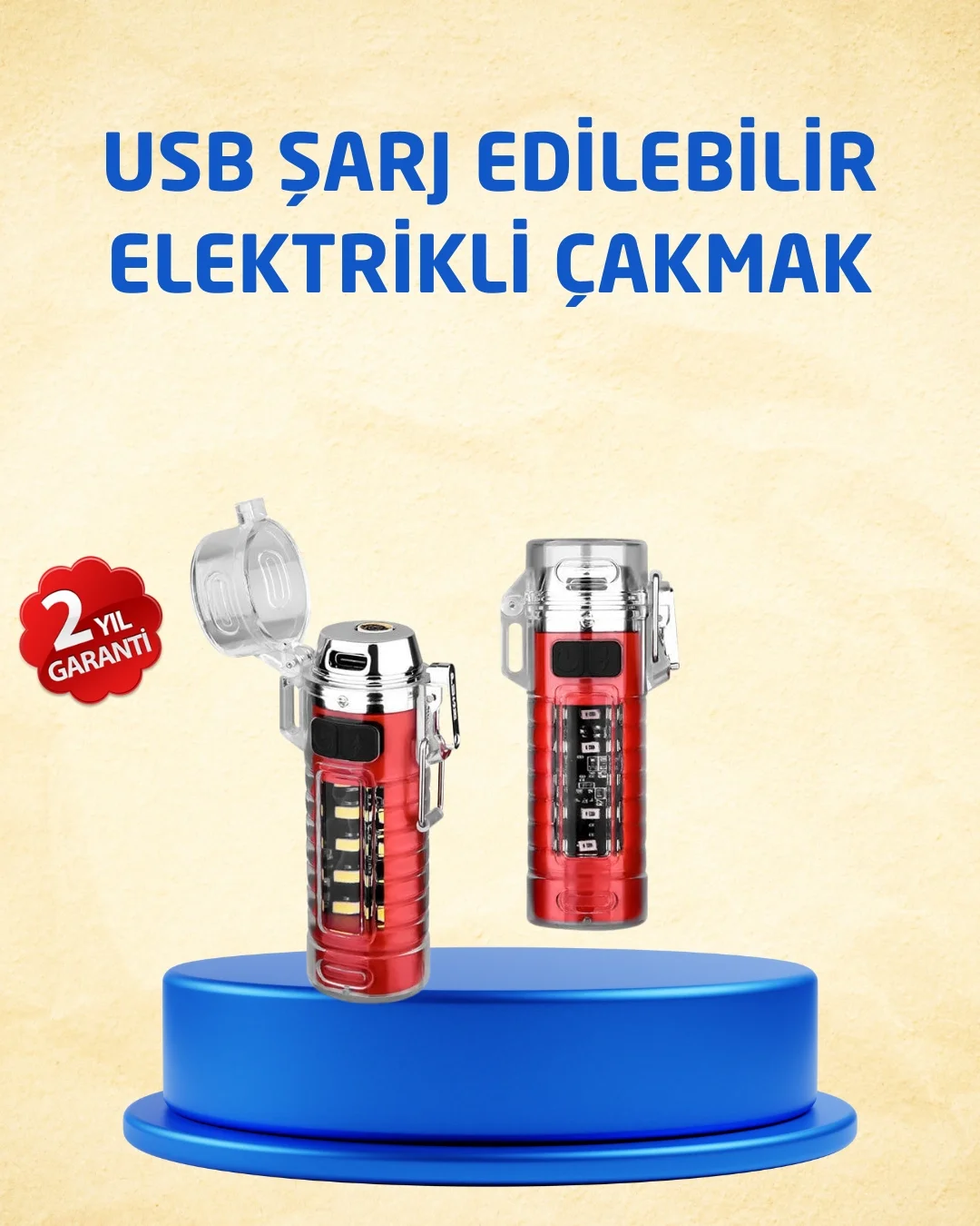 Tip C Şarjlı Dijital Ekranlı Çakmak ve El Feneri Tip C Şarjlı Dijital Ekranlı Çakmak ve El Feneri