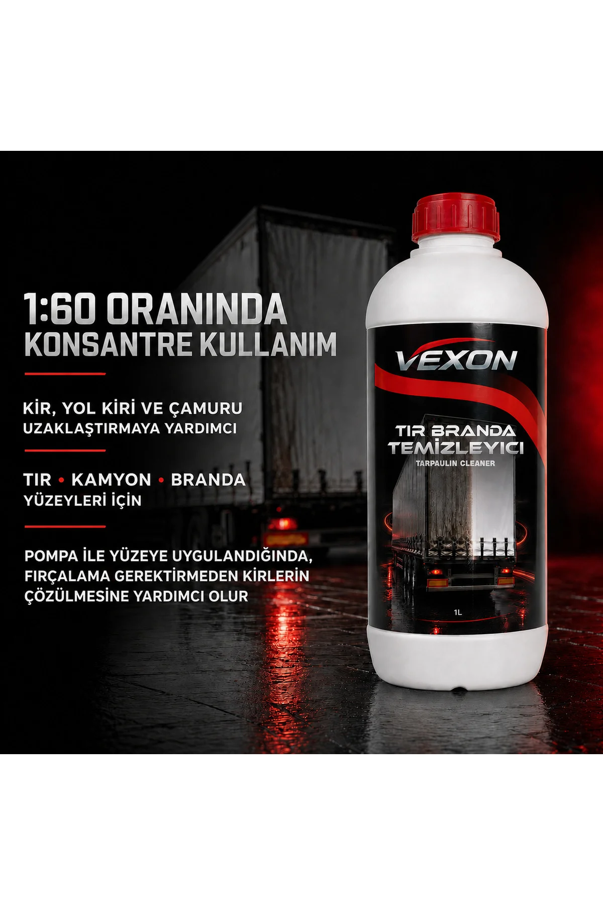 Tır Branda Temizleyici 1 L – Güçlü Etkili Konsantre Ağır Kir ve Çamur Temizleme Köpüğü Tır Branda Temizleyici 1 L – Güçlü Etkili Konsantre Ağır Kir ve Çamur Temizleme Köpüğü