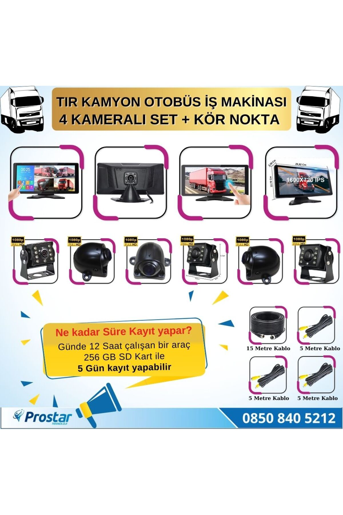 Navistar Tır Ve Kamyon 10.36&Quot; Dokunmatik 4 Kameralı 256 Gb Destekli K