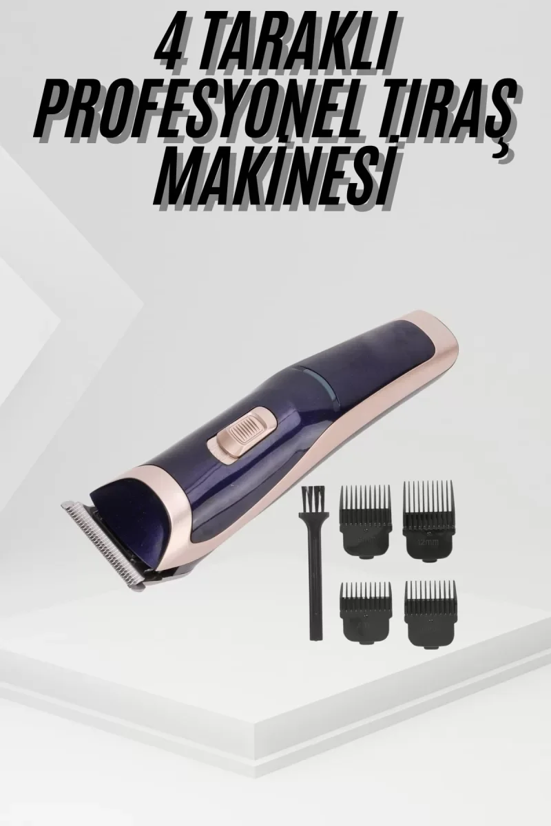 Tıraş Makinesi 4 Başlıklı Paslanmaz Çelik Bıçaklı Tüm Saç Tiplerine Uygun - Lisinya