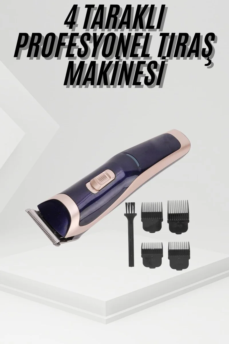 Tıraş Makinesi 4 Başlıklı Paslanmaz Çelik Bıçaklı Tüm Saç Tiplerine Uygun