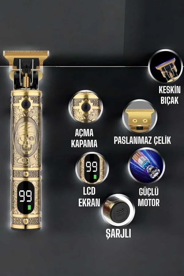 Tıraş Makinesi Çizik Tıraş Paslanmaz Çelik Uzun Ömürlü Şarjlı Tıraş Makinesi Çizik Tıraş Paslanmaz Çelik Uzun Ömürlü Şarjlı