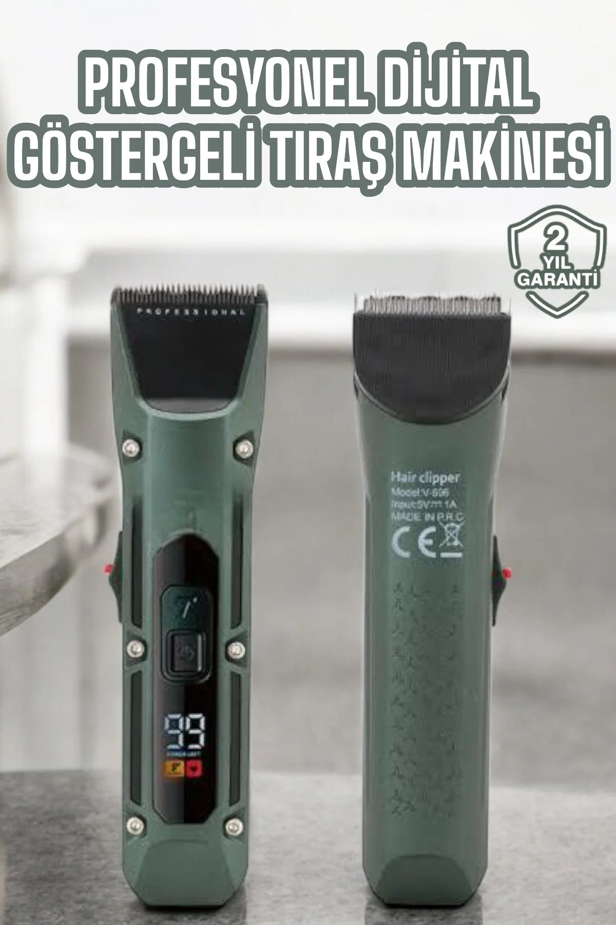 Tıraş Makinesi Dijital Göstergeli Turbo Motor Paslanmaz Çelik