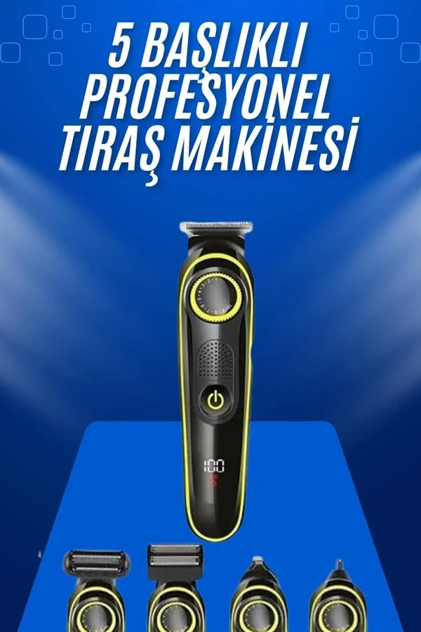 Tıraş Makinesi Şarjlı 5 Başlıklı Burun ve Kulak Temizleme Tıraş Makinesi Şarjlı 5 Başlıklı Burun ve Kulak Temizleme