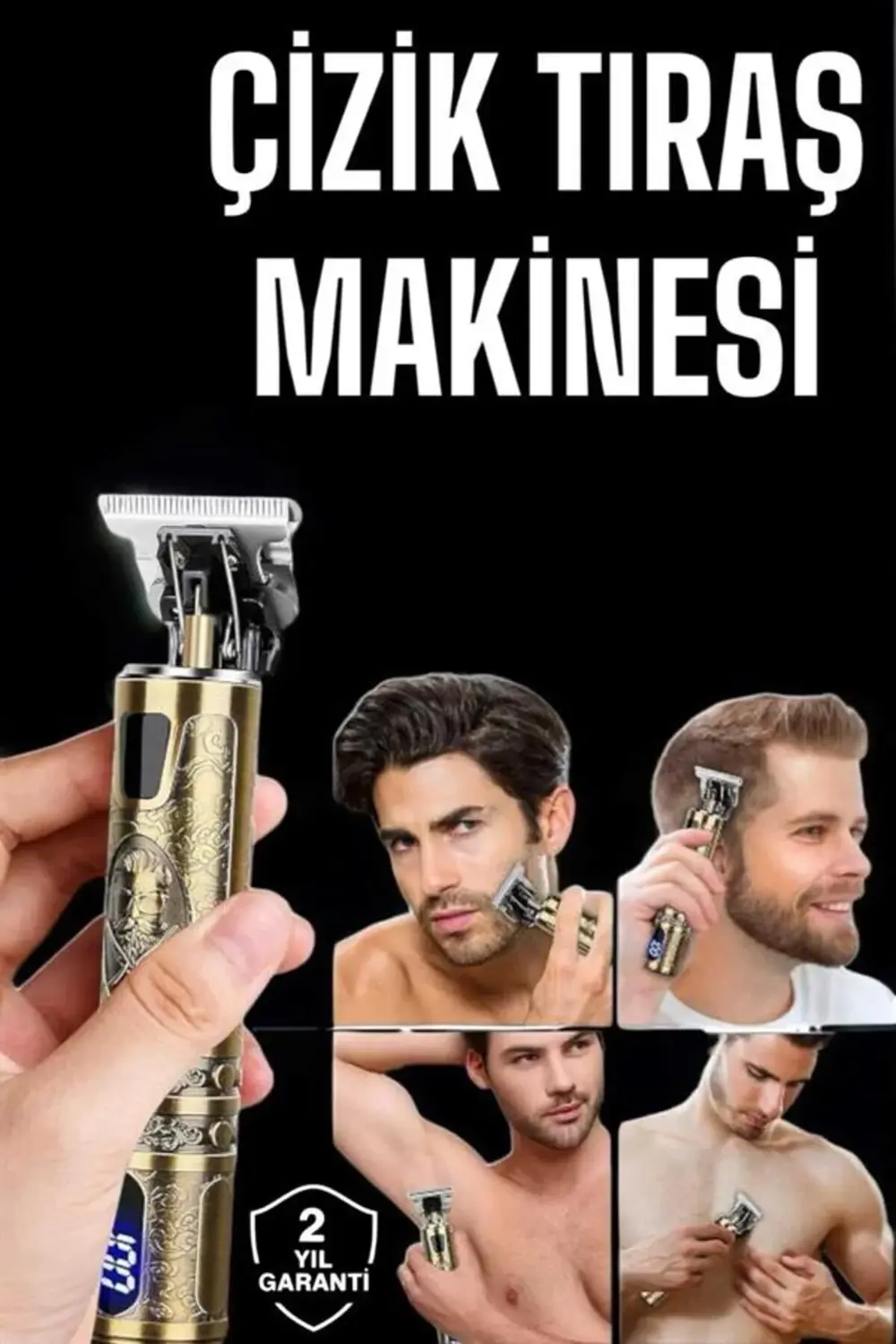Tıraş Makinesi Şarjlı Profesyonel Saç Kesme Makinesi Gold Çizik T