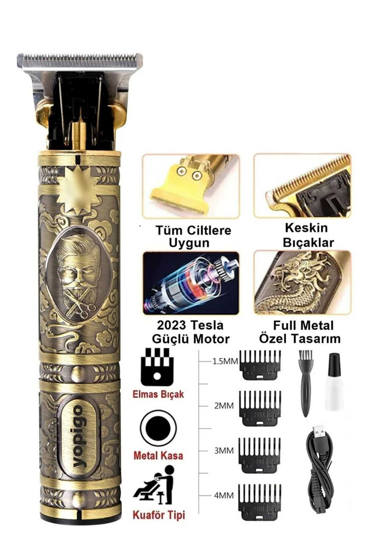 Tıraş Makinesi  USB Şarjlı Saç Sakal Vücut Kıl Tüy Alma Kadın Erk