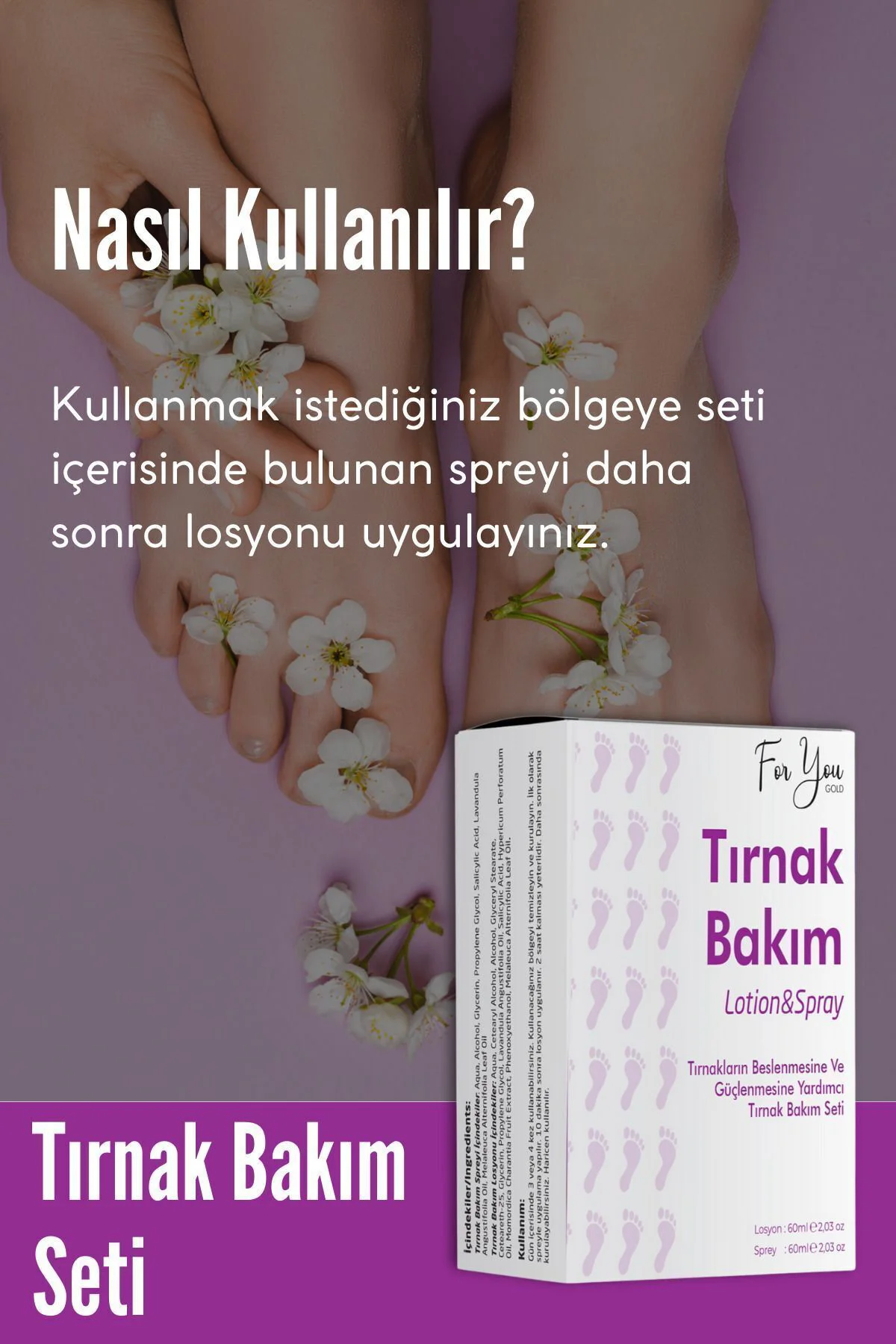 Tırnak Ayak Bakım Seti Losyon&sprey Kaşıntı, Koku, Mantar Giderme