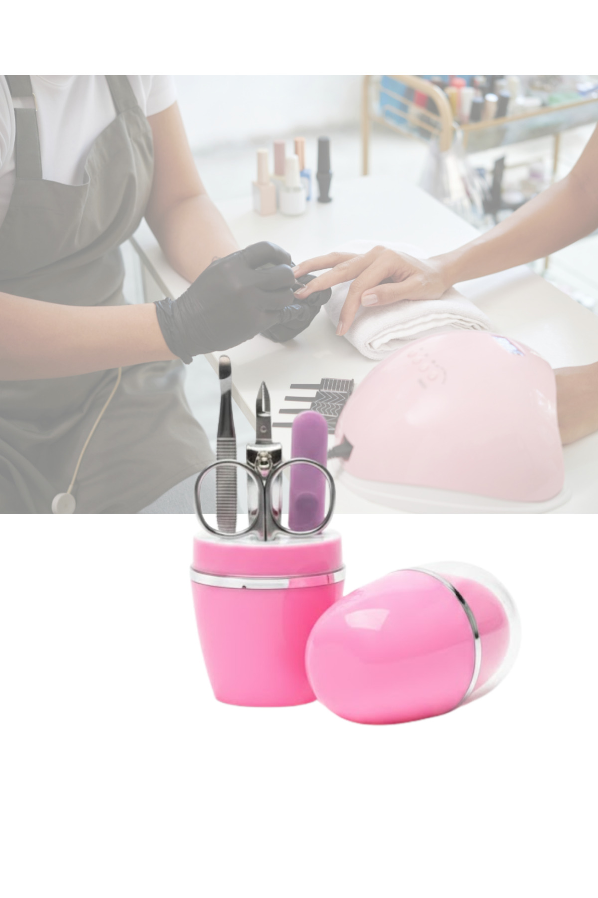 Tırnak Bakım Manikür Pedikür Seti 4 Parça Pembe Ev ve Seyahat Uyu