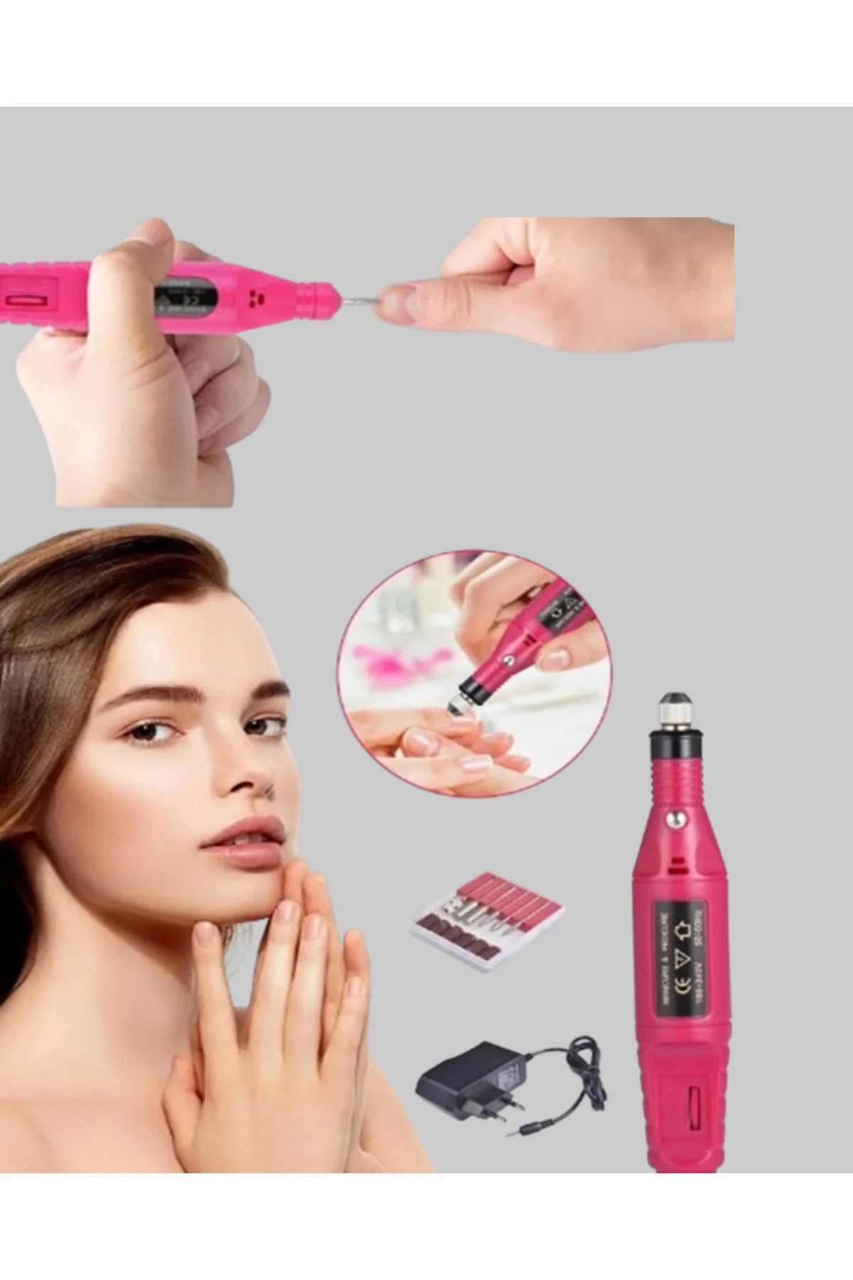 Tırnak Matkap Makinesi – Profesyonel Manikür Pedikür Cihazı, Ayar