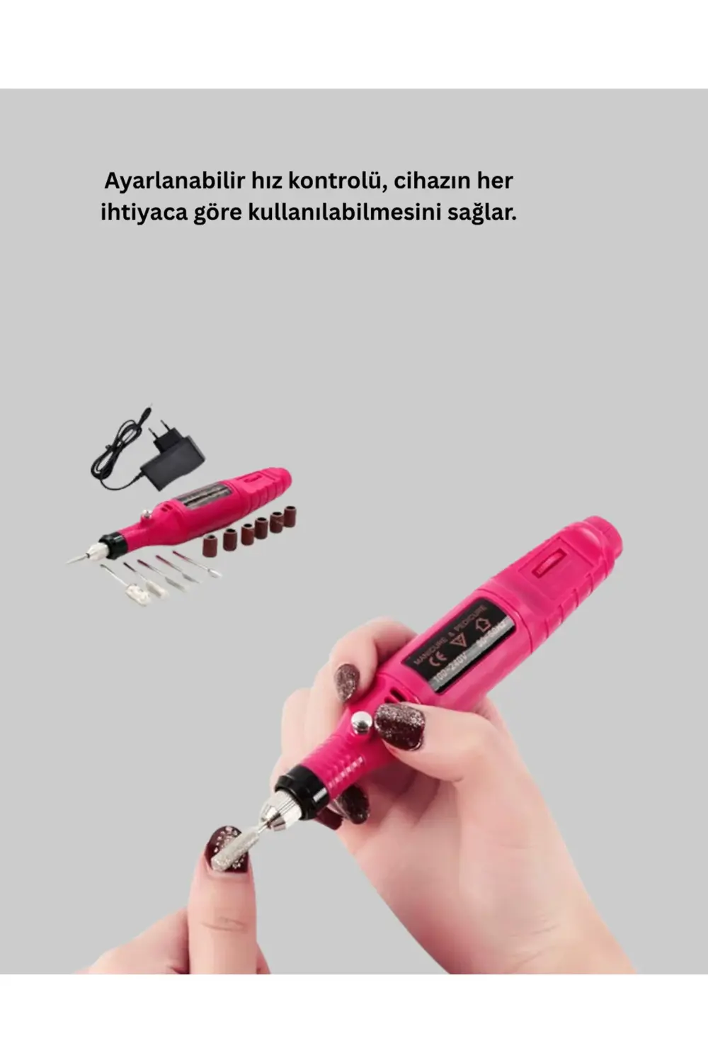 Tırnak Matkap Makinesi – Profesyonel Manikür Pedikür Cihazı, Ayar