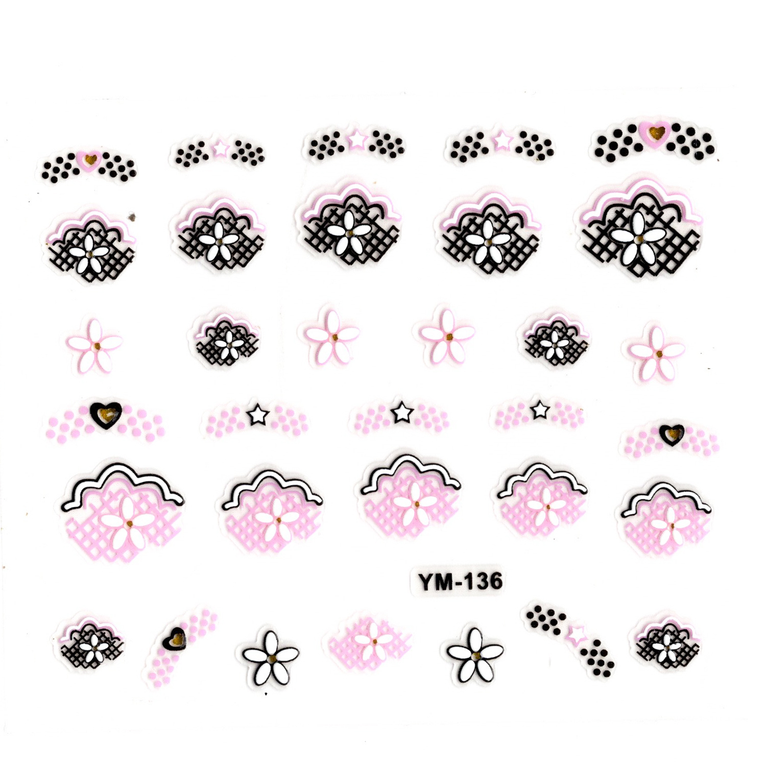 Tırnak Sticker, Tırnak Süsleme, Nail Art (ym-136) - 6X5 cm - Yıld