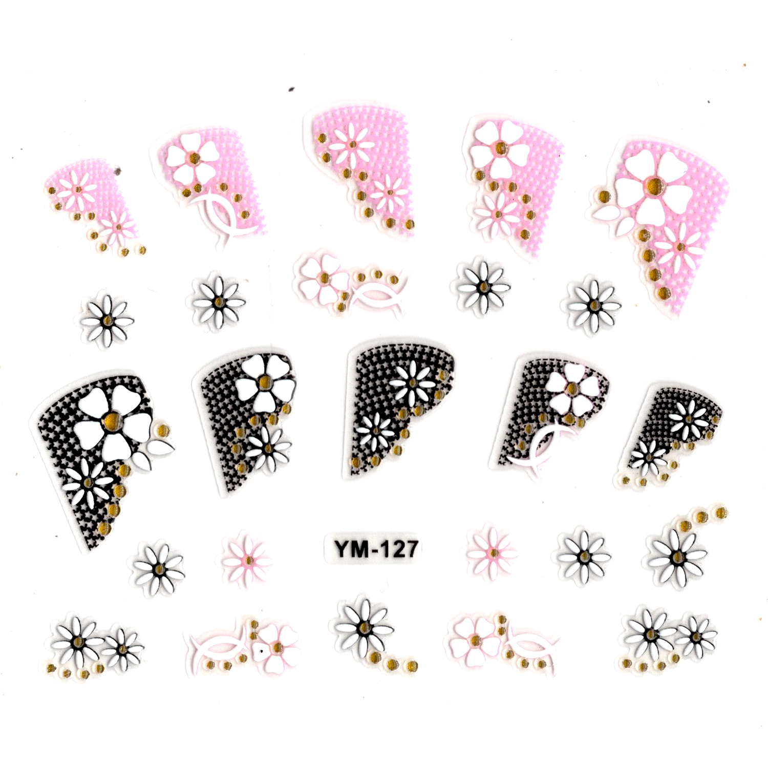 Tırnak Sticker, Tırnak Süsleme, Nail Art (ym-127) - 6X5 cm - Siya