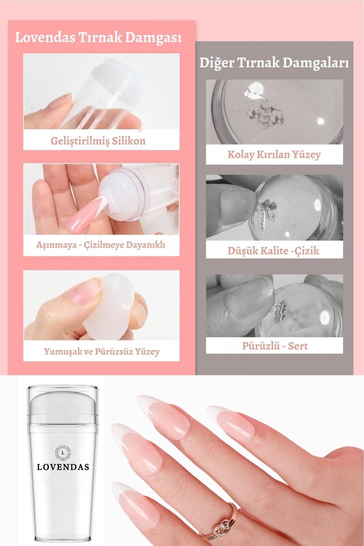 Lovendas Tırnak Süs Damgalama - French Stamper Aleti - Yumuşak Ve Pürüzsüz