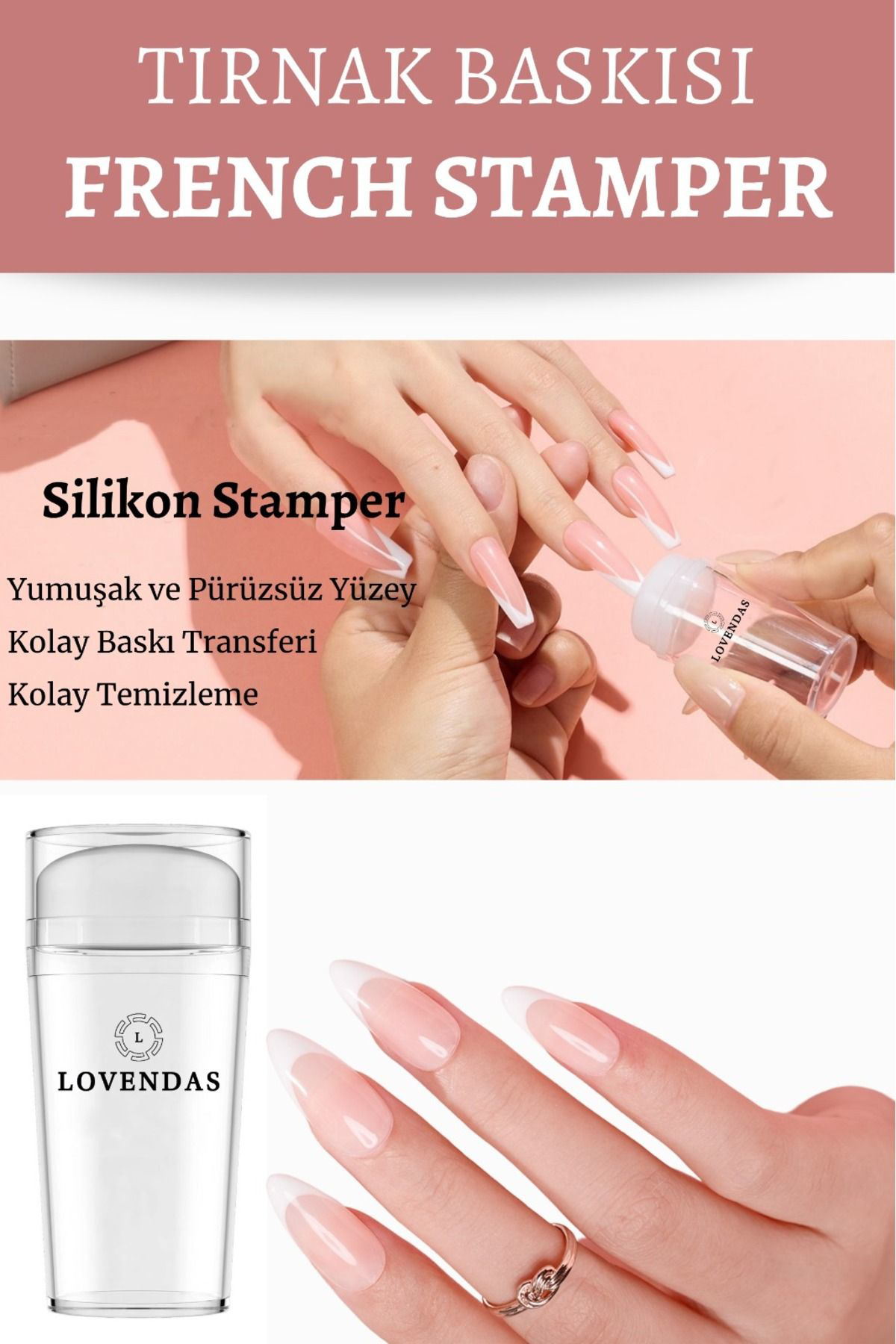 Lovendas Tırnak Süs Damgalama - French Stamper Aleti - Yumuşak Ve Pürüzsüz