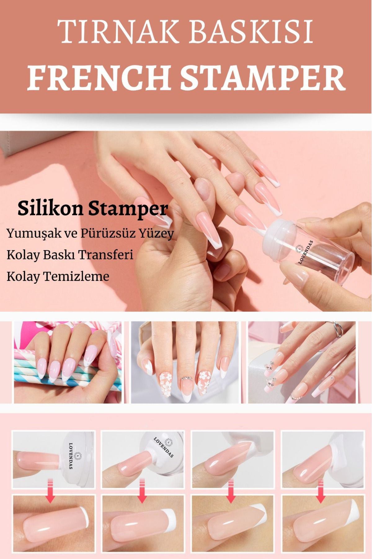 Lovendas Tırnak Süs Damgalama - French Stamper Aleti - Yumuşak Ve Pürüzsüz