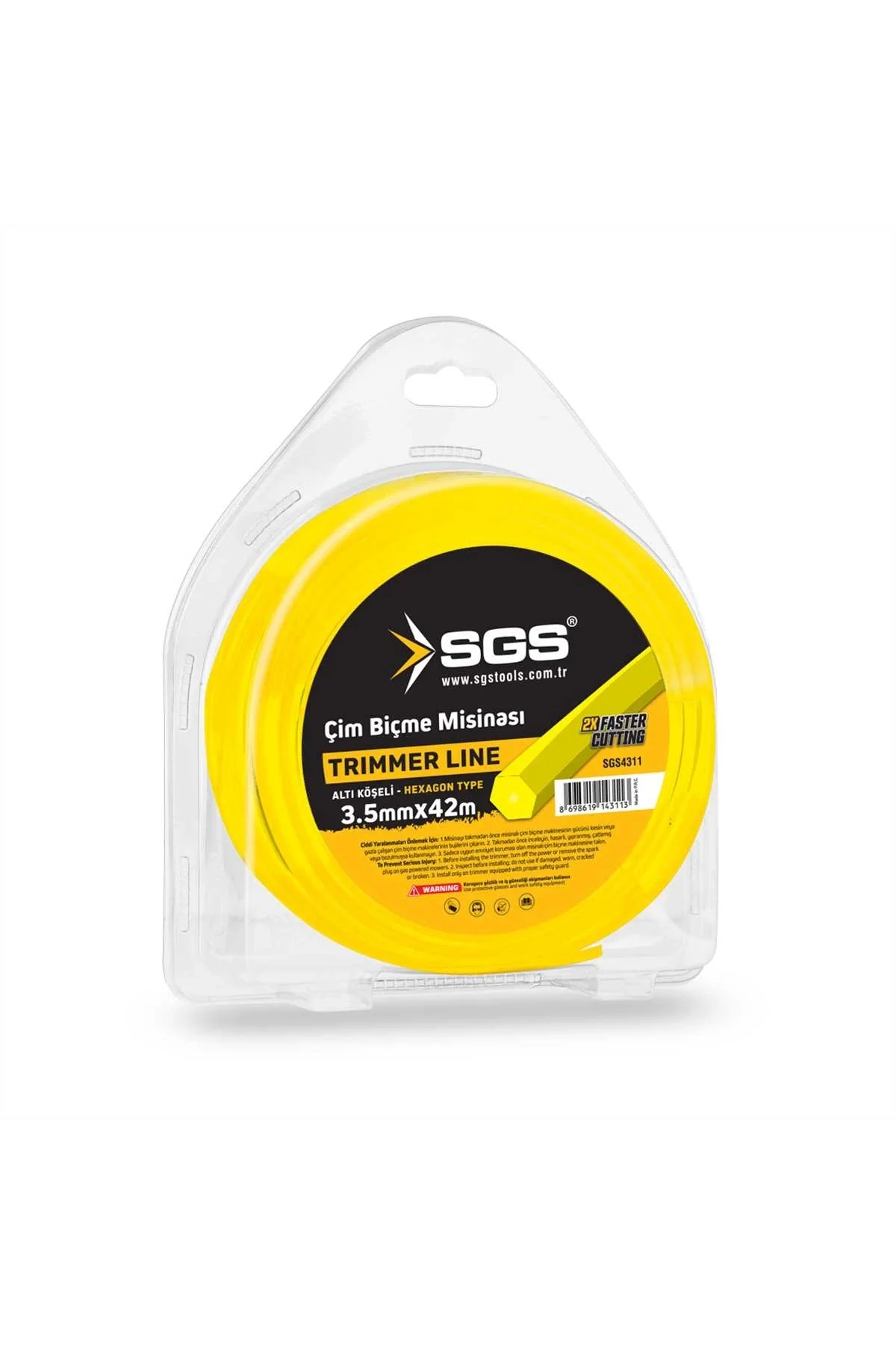 TIRPAN MİSİNASI 3.5 MM 42 MT ALTIGEN (SARI)