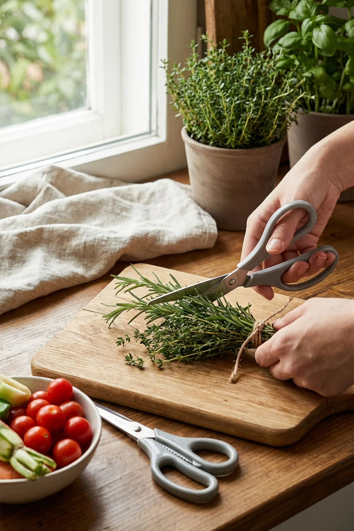 Tırtıklı Ağız 2'li Çok Amaçlı Makas Seti – Büyük Boy Gri, 22 Cm