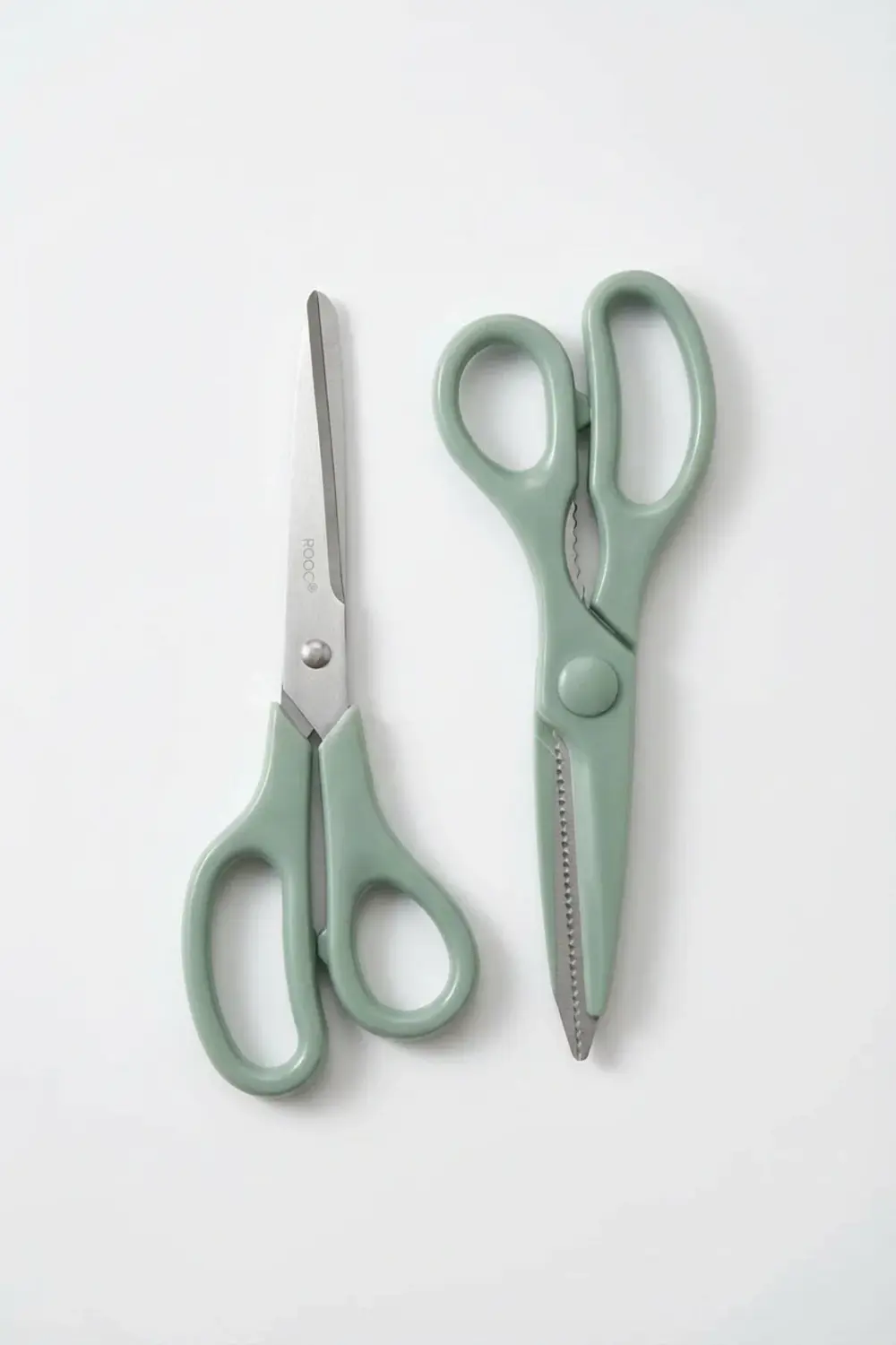 Tırtıklı Ağız 2'li Çok Amaçlı Makas Seti – Büyük Boy Yeşil, 22 Cm