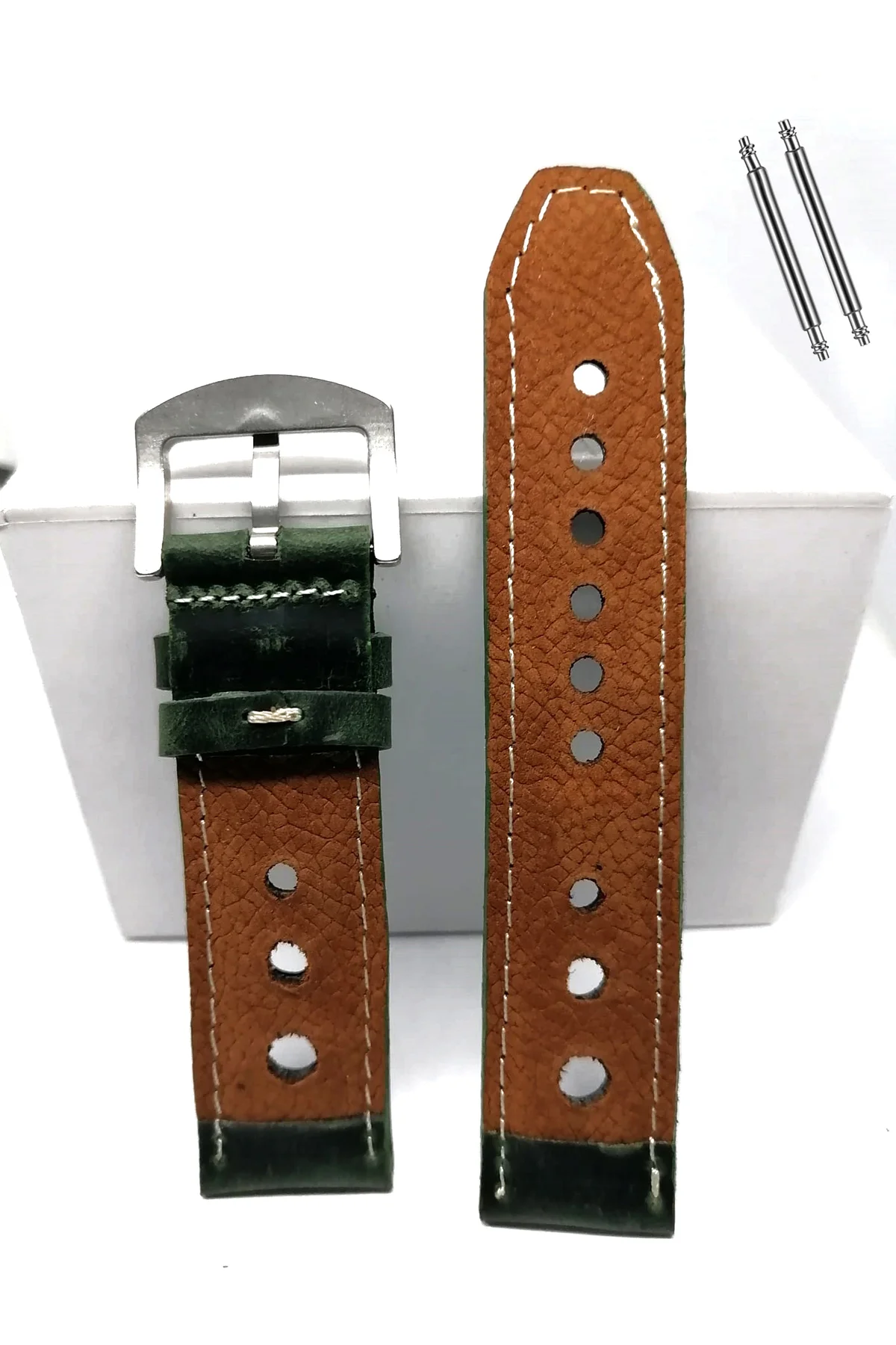 Tissot & Fossil & Panaray  Uyumlu Crayz Hakiki  Deri  24 mm  YEŞİ