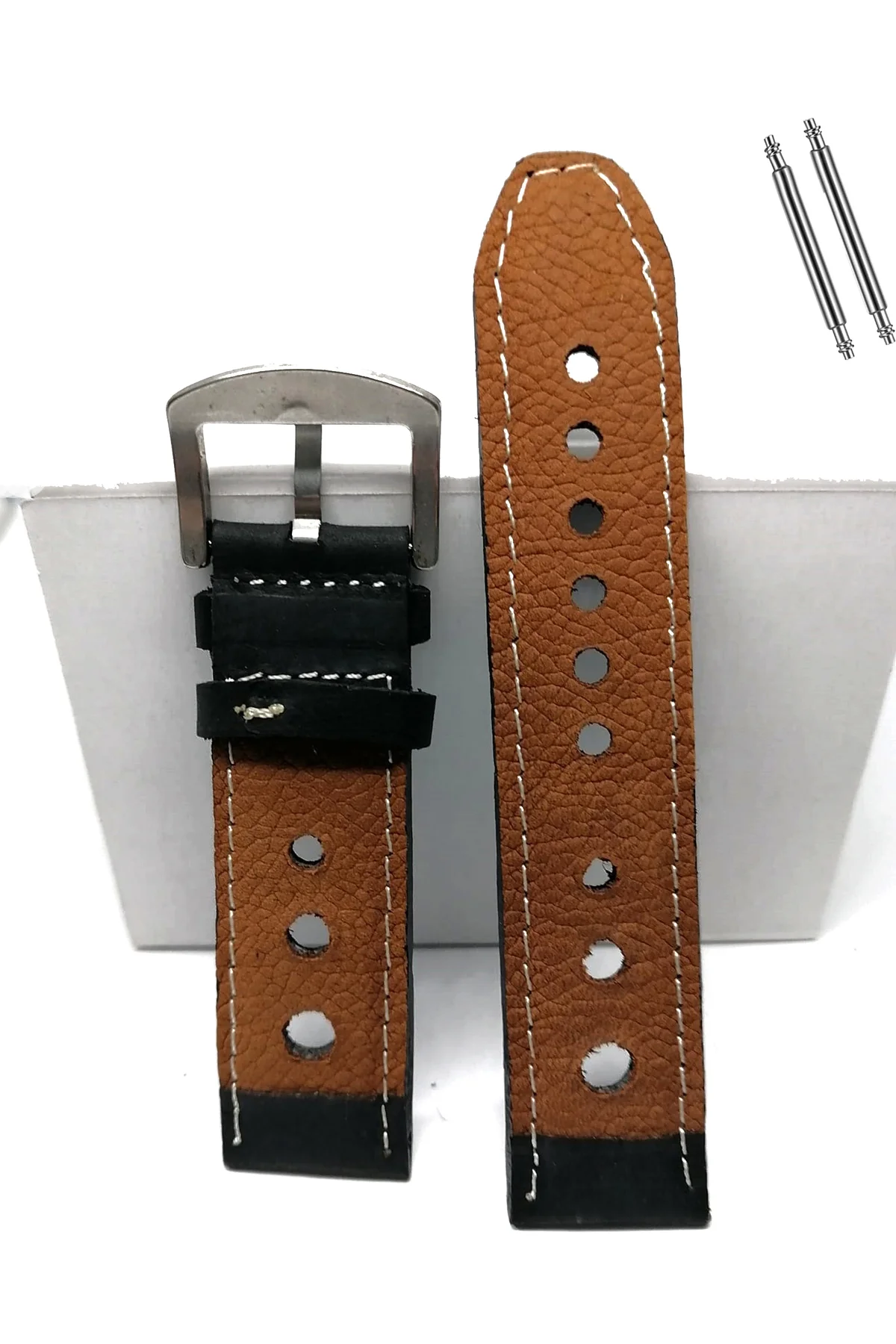 Tissot & Fossil & Panaray  Uyumlu Crayz Hakiki  Deri  24 mm   SİY