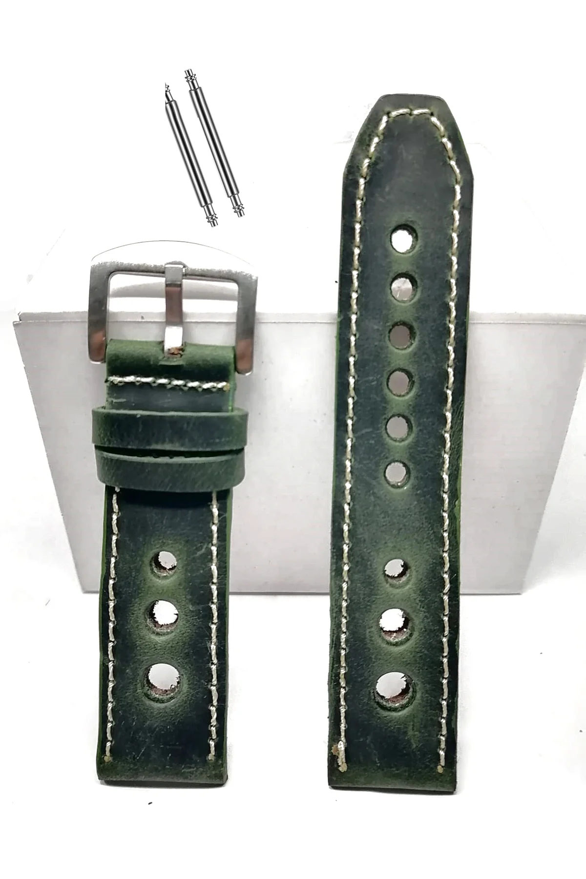 Tissot & Fossil & Panaray  Uyumlu Crayz Hakiki  Deri  24 mm  YEŞİ
