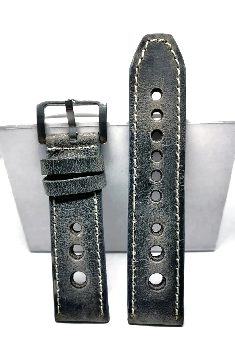 Tissot & Fossil & Panaray  Uyumlu Crayz Hakiki  Deri  24 mm  GRİ