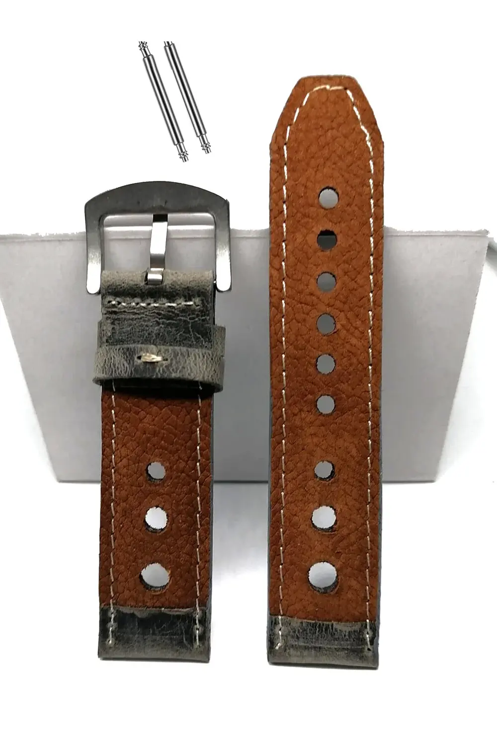 Tissot & Fossil & Panaray  Uyumlu Crayz Hakiki  Deri  24 mm  GRİ