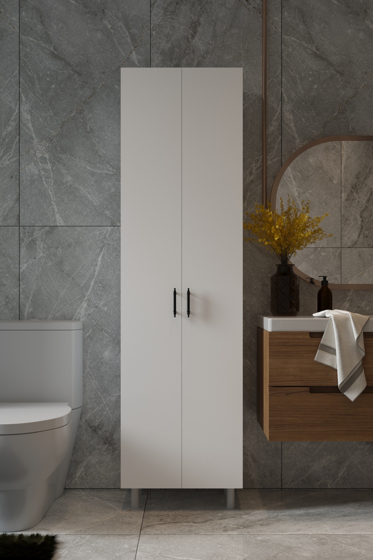 Titan 8 Raflı 2 Kapaklı Çok Amaçlı Dolap Mutfak Banyo Kiler Erzak