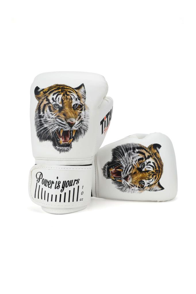 Titan Sport Titan Sport Beyaz Orjinal Kaplan Desenli Fgr Model-12 Boks Eldive