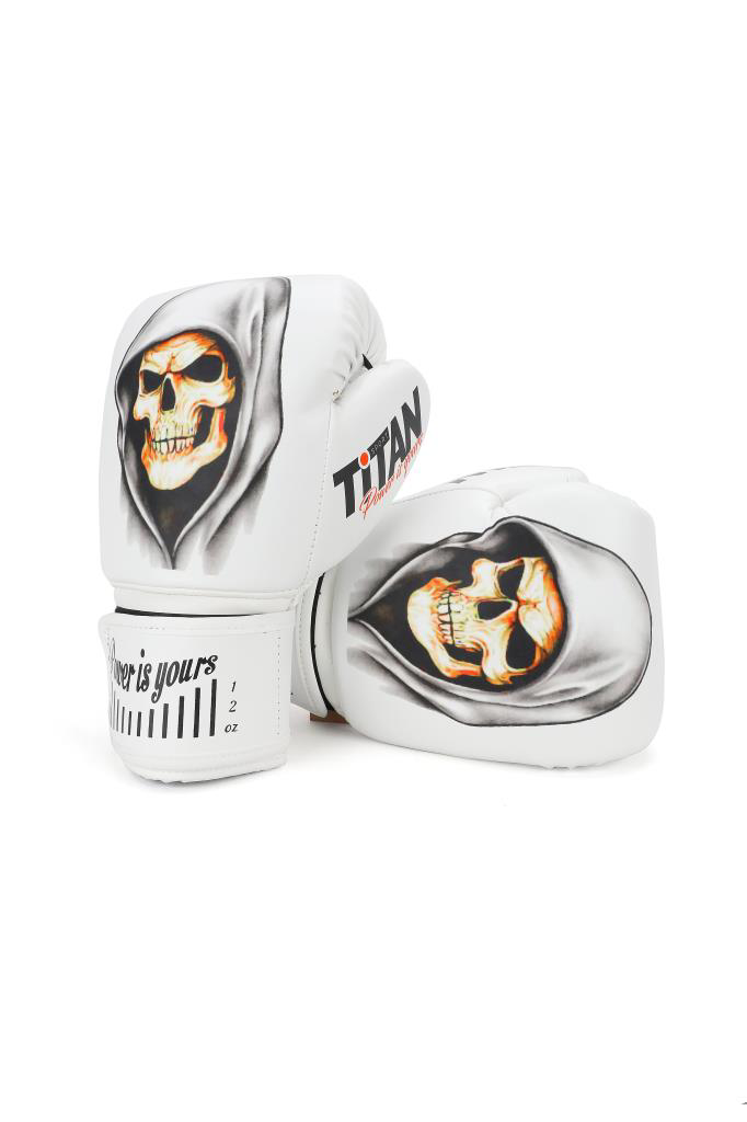 Titan Sport  Beyaz Hayalet Kurukafa Desenli Boks Eldiveni