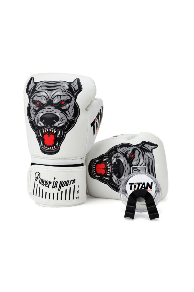 Titan Sport Titan Sport Beyaz Pitbull (Siyah) Desenli Set Fgr Model-7 Boks El