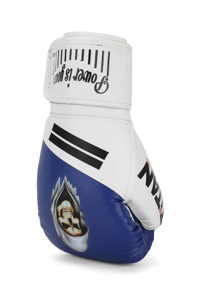 Titan Sport  Mavi Beyaz Hayalet Kurukafa Desenli Boks Eldiveni 2'L