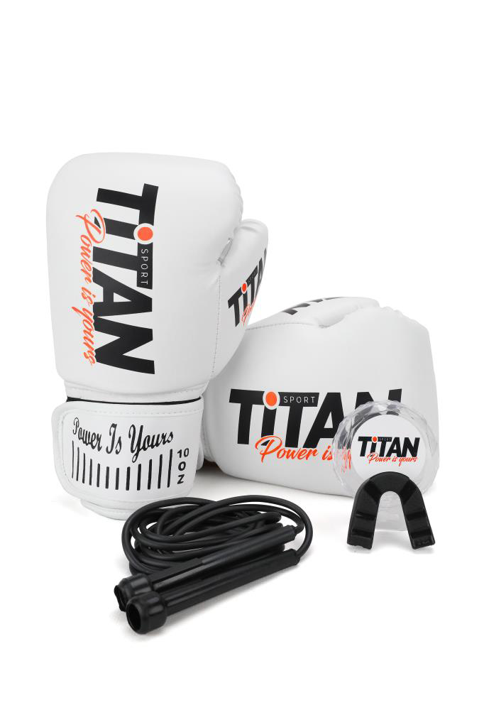 Titan Sport Titan Sport Model 3 Beyaz Boks Eldiveni+Dişlik Seti+Atlama İpi Titan Sport Titan Sport Model 3 Beyaz Boks Eldiveni+Dişlik Seti+Atlama İpi