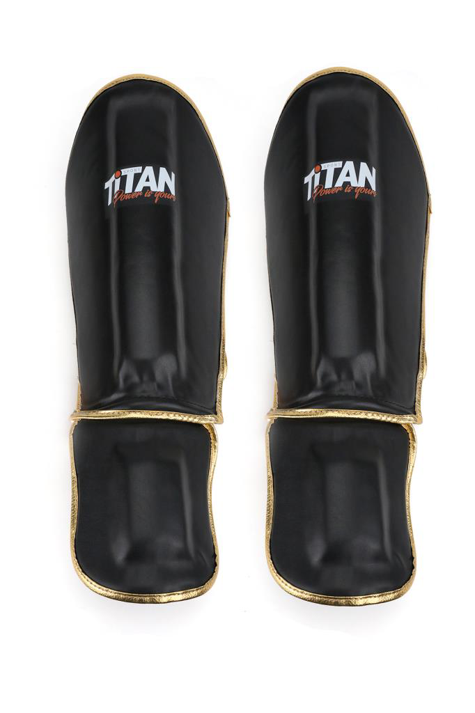 Titan Sport  Parlak Siyah Muay Thai, Kick Boks Kaval Koruyucu
