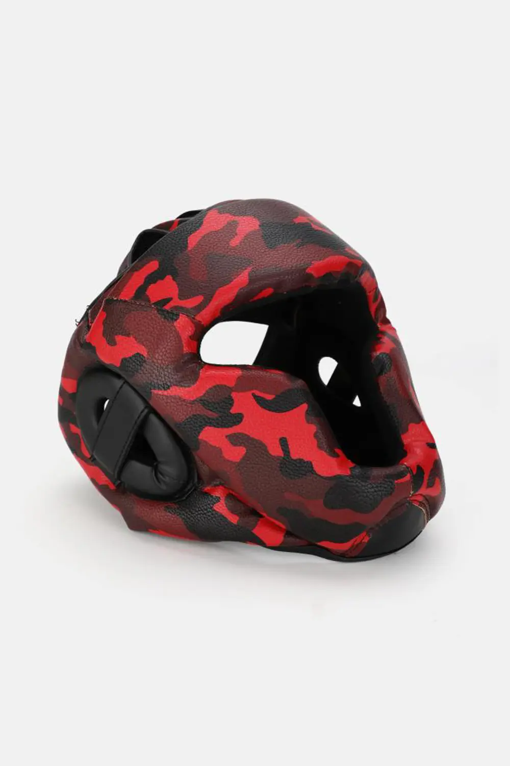 Titan Sport Yüz Korumalı Boks Kaskı , Kırmızı Siyah Kamuflaj Dese