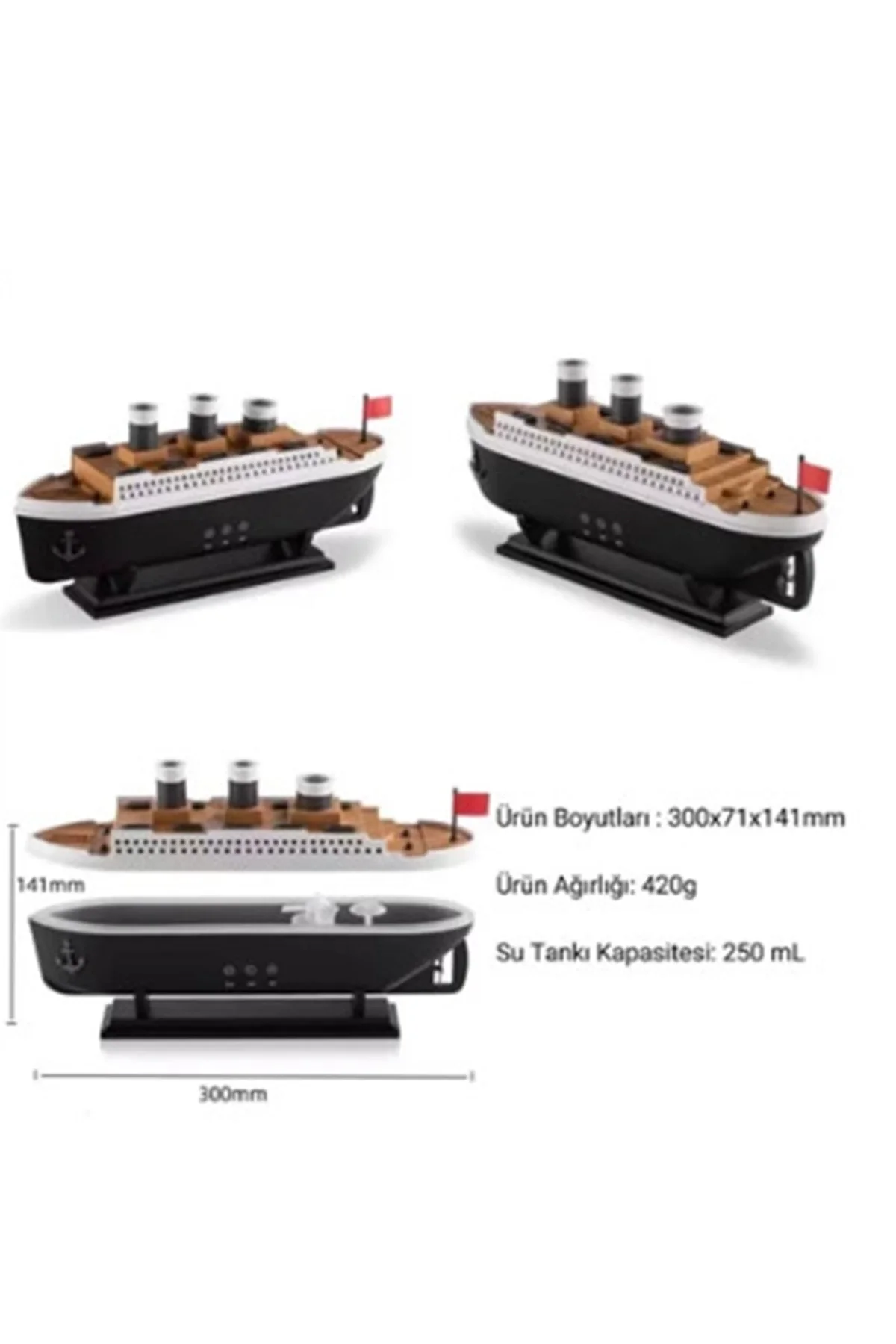 Titanic Gemi Hava Nemlendirici Işıklı Fonksiyonlu Buhar Makinesi Kumandalı Fiyatı, Yorumları ve Özellikleri