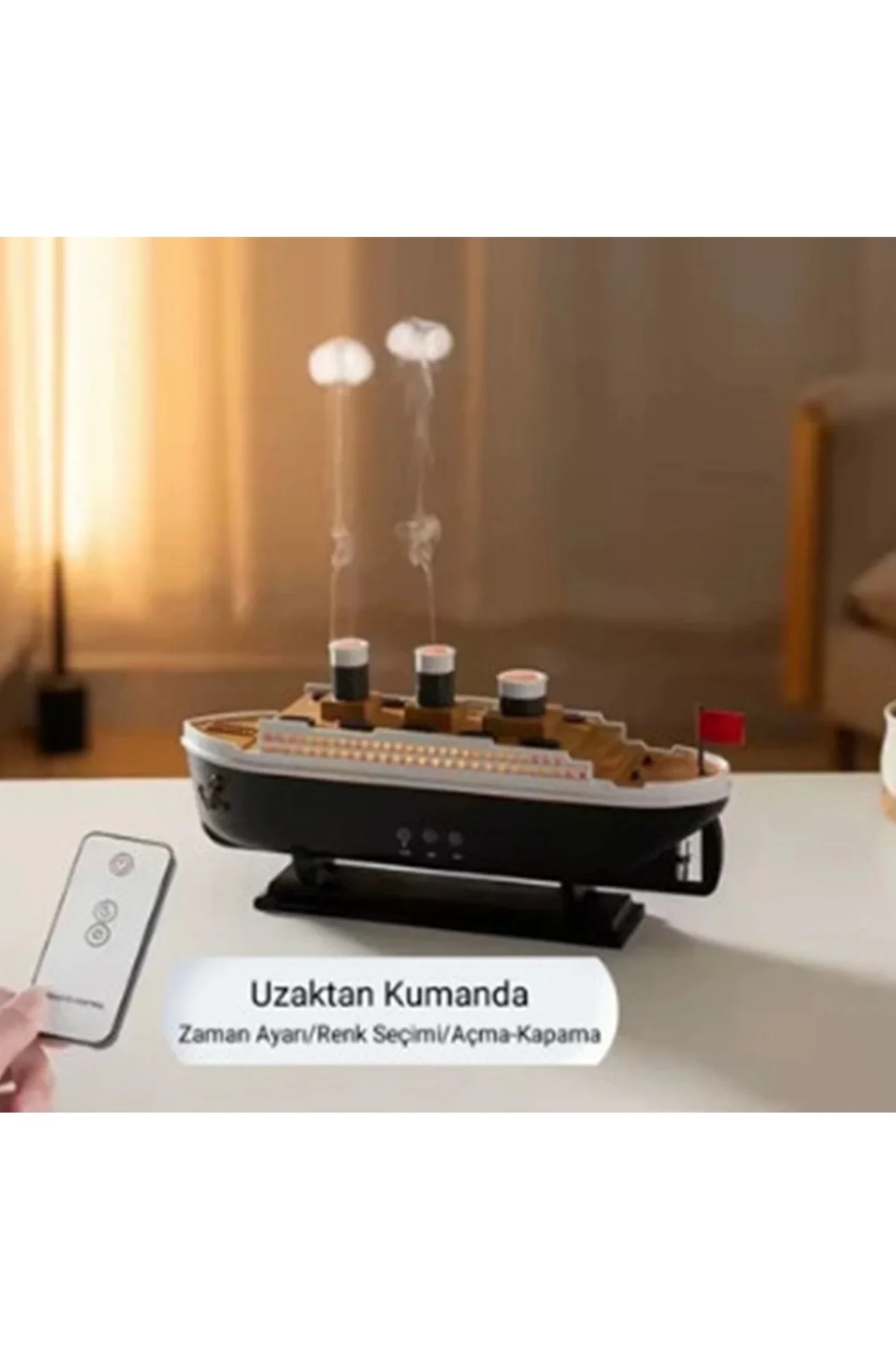 Titanic Gemi Hava Nemlendirici Işıklı Fonksiyonlu Buhar Makinesi Kumandalı Fiyatı, Yorumları ve Özellikleri