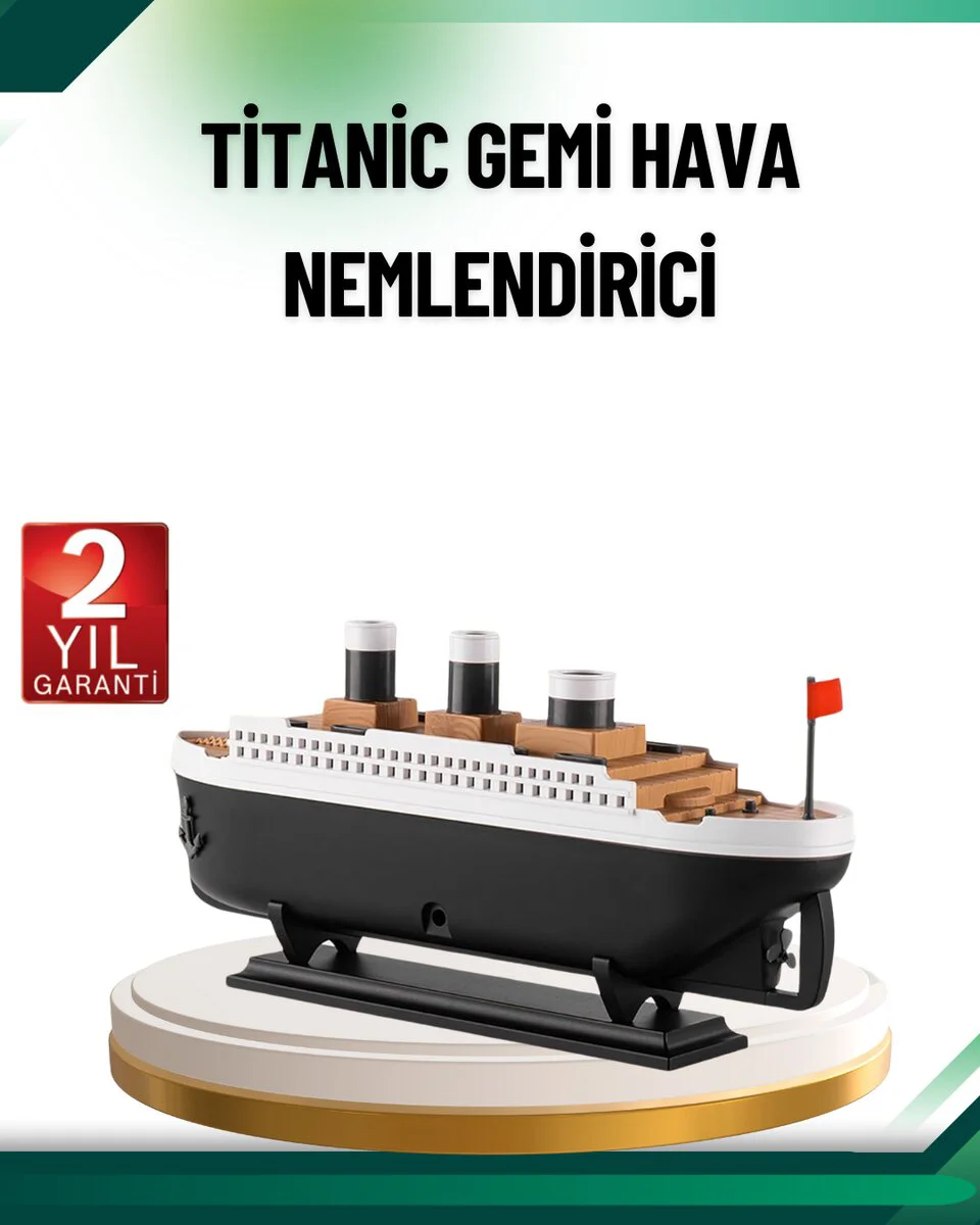 Titanik Gemi Oda Kokusu Difüzör LED Işıklı Nemlendirici - Buhar Efekti ve Nostaljik Dekor