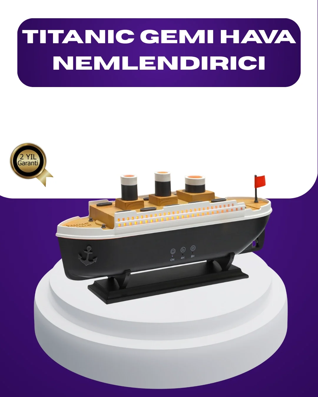 Titanik Gemi Tasarımlı LED Işıklı Hava Nemlendirici Buhar Efektli Oda Difüzörü Titanik Gemi Tasarımlı LED Işıklı Hava Nemlendirici Buhar Efektli Oda Difüzörü