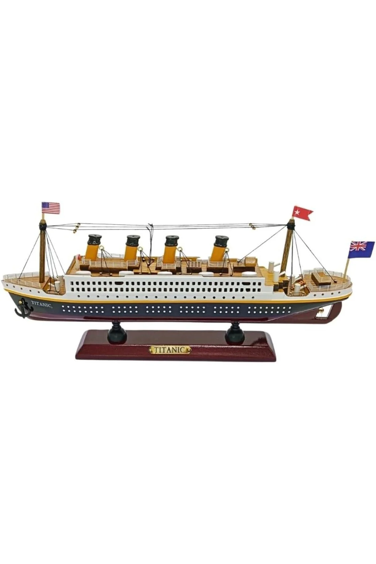 Titanik Led Işıklı Ahşap Model 35cm Titanic Gemi Koleksiyon U35