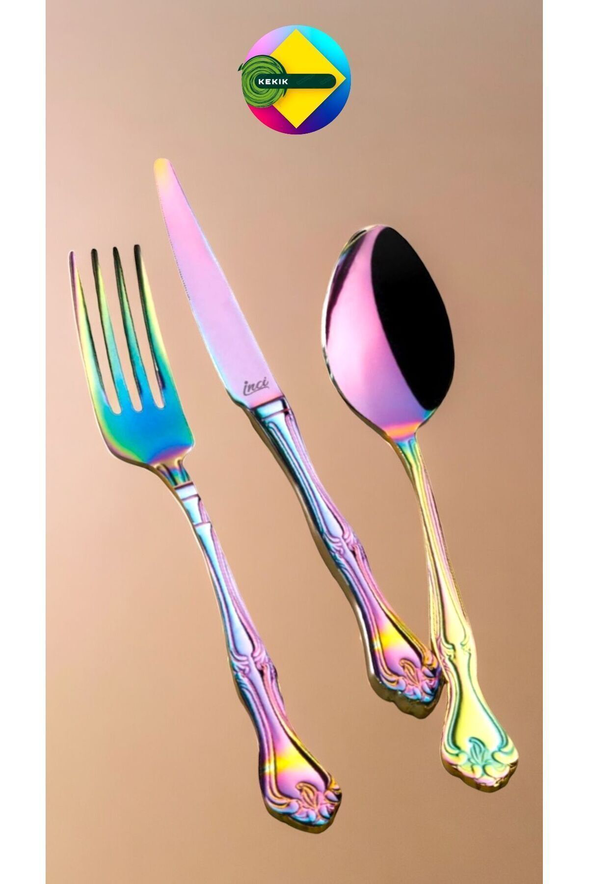 Kekikdükkan Titanium Bahçesi 1810 Çelik 30 Parça Çatal Kaşik Biçak Takimi