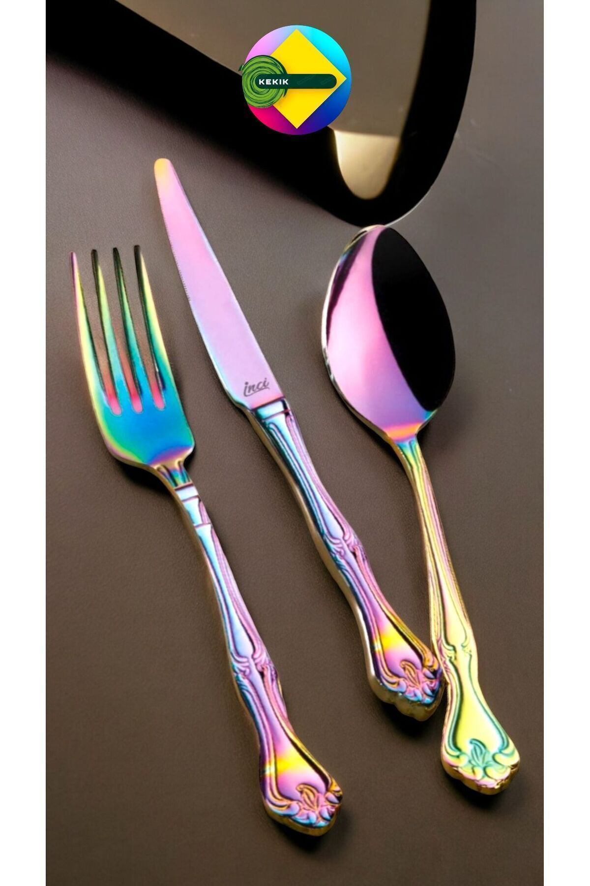 Kekikdükkan Titanium Bahçesi 1810 Çelik 30 Parça Çatal Kaşik Biçak Takimi